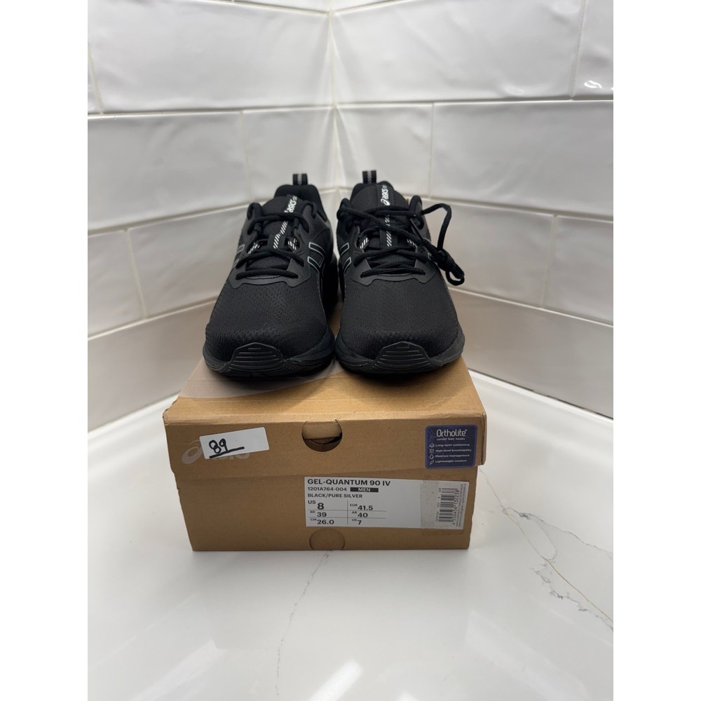 ASICS GEL QUANTUM 90‎ 4 'BLACK PURE SILVER' men's 8 - Picture 2 of 6